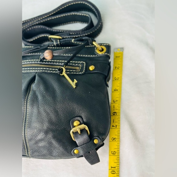 Fossil Black Soft Pebble Leather Medium Size Crossbody Bag Or Wallet - Picture 8 of 11